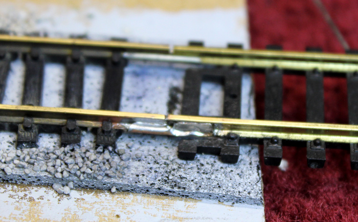 Soldering model railway store track